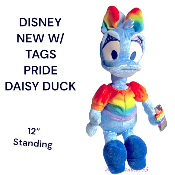 NEW WITH TAGS DISNEY DAISY DUCK RAINBOW 🌈 COLLECTION- GLITTER SPARKLE FUR - Picture 1 of 15